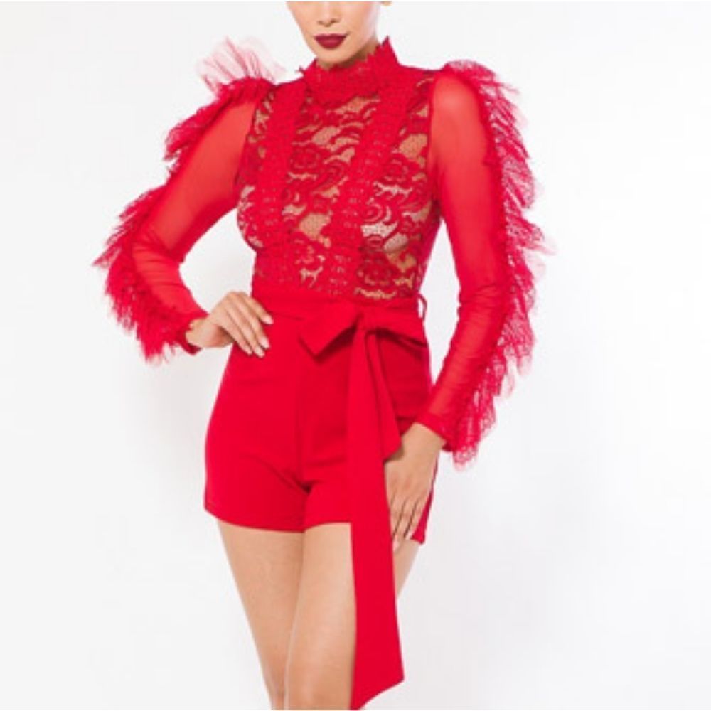 Red fashion romper